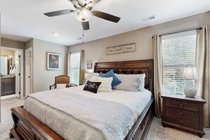 3 bedrooms, desk, iron/ironing board, travel crib