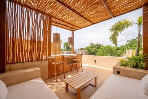 Luxury Villa, 1 Bedroom, Patio, Pool View | Living area | 40-inch TV with cable channels - Villa Tierra 1 Uluwatu (Uluwatu)