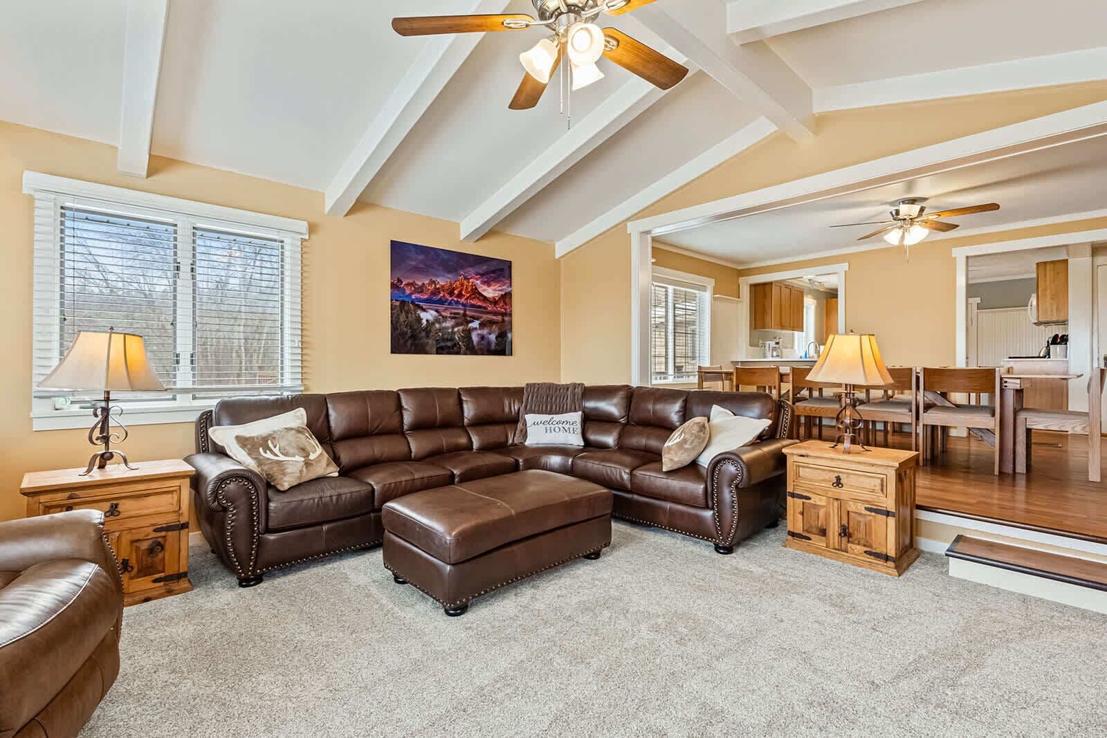 TV, fireplace, foosball, table tennis