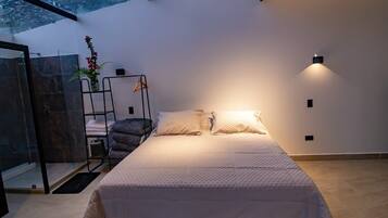 1 sovrum och sängkläder