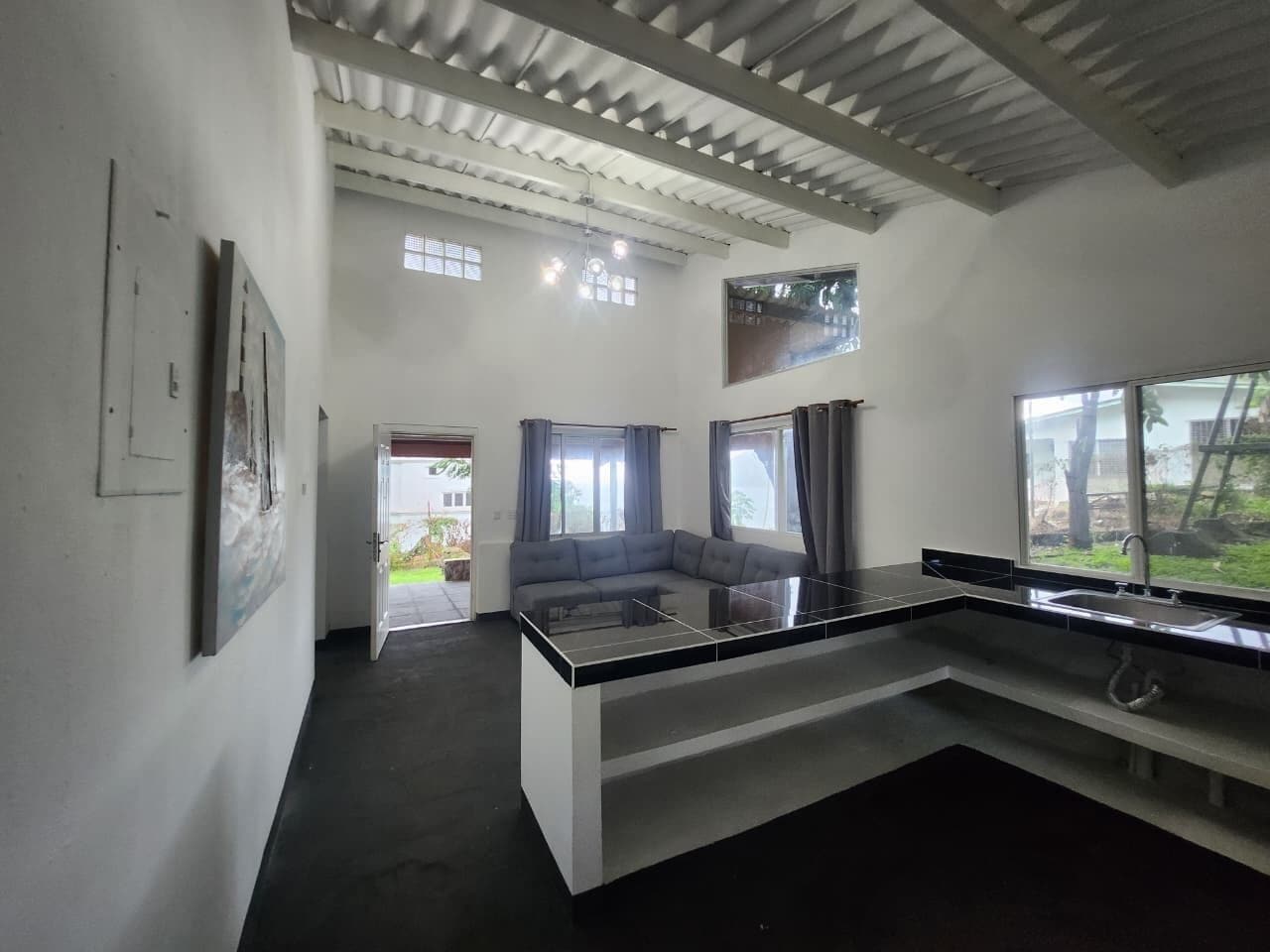 Familienvilla, Mehrere Betten, Meerblick | Wohnbereich