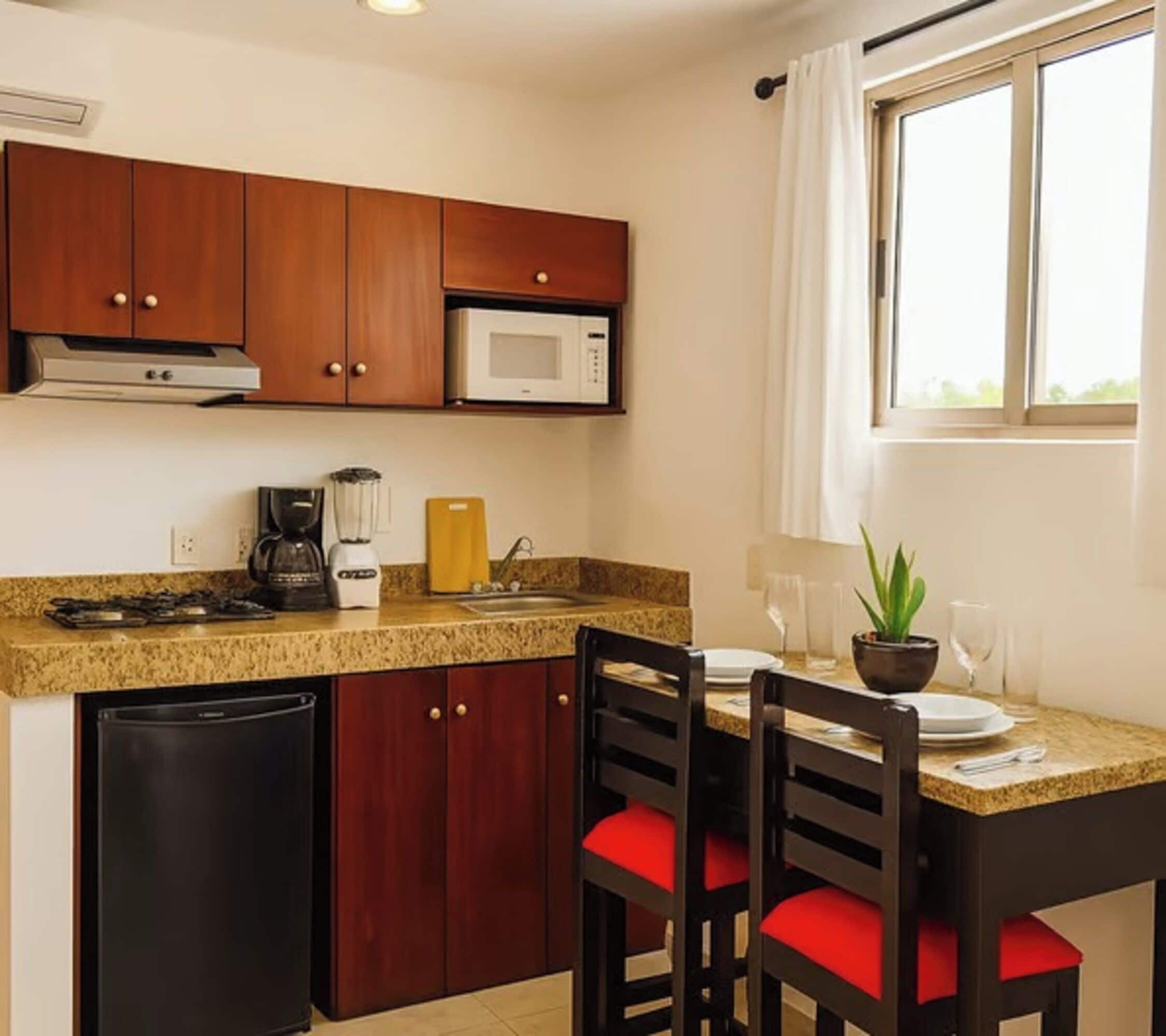 Deluxe Studio | Private kitchen | Mini-fridge, microwave, stovetop, cookware/dishes/utensils