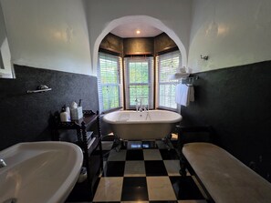 Secador de cabelo, toalhas de banho, sabonete, shampoo