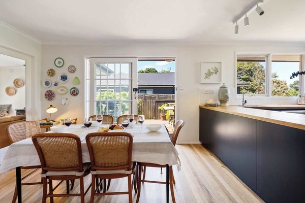 Sliding glass doors take you directly onto the deck. Relaxed living spaces perfect for unwinding or gathering with friends