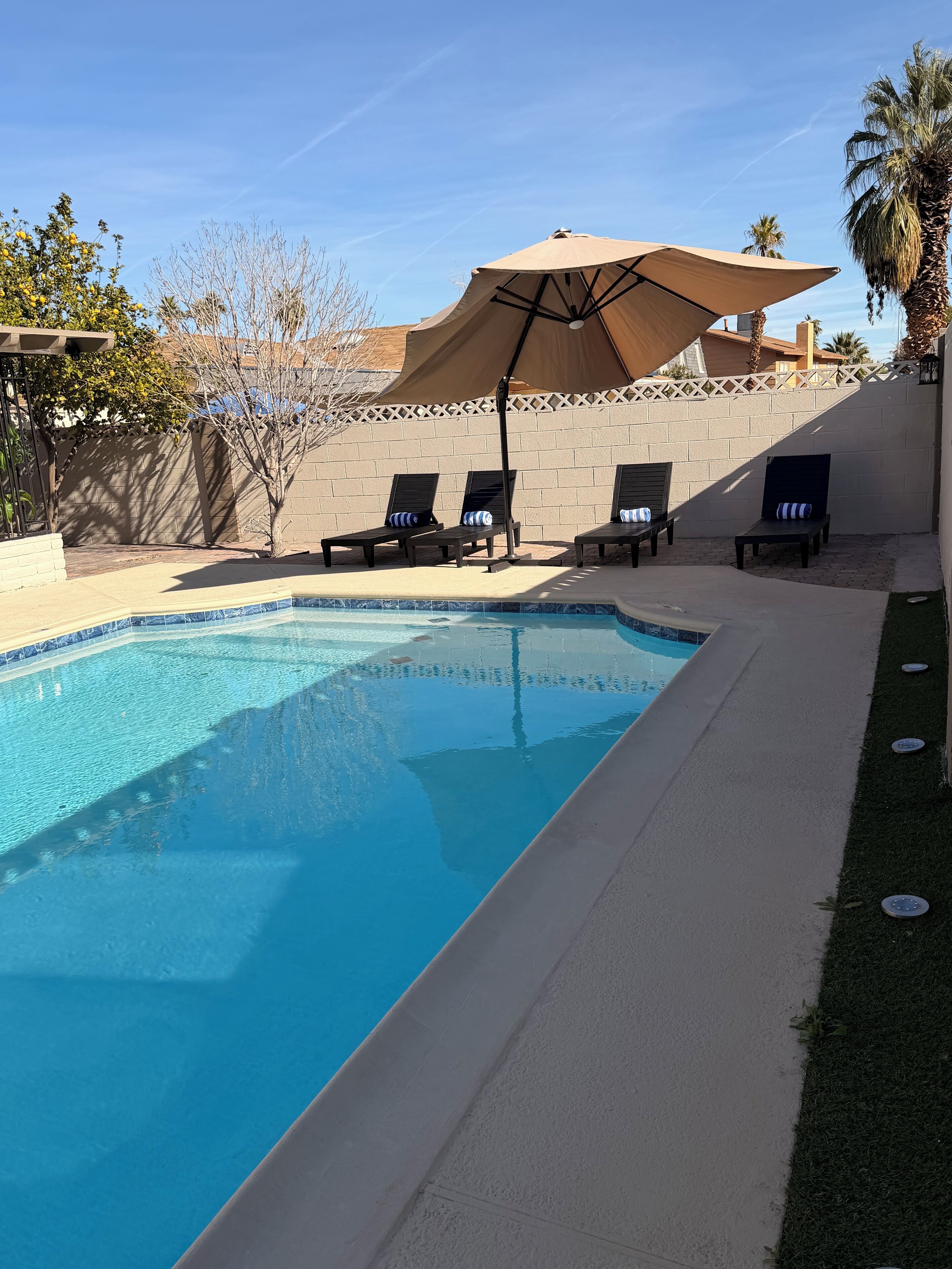 Piscine extérieure, piscine chauffée