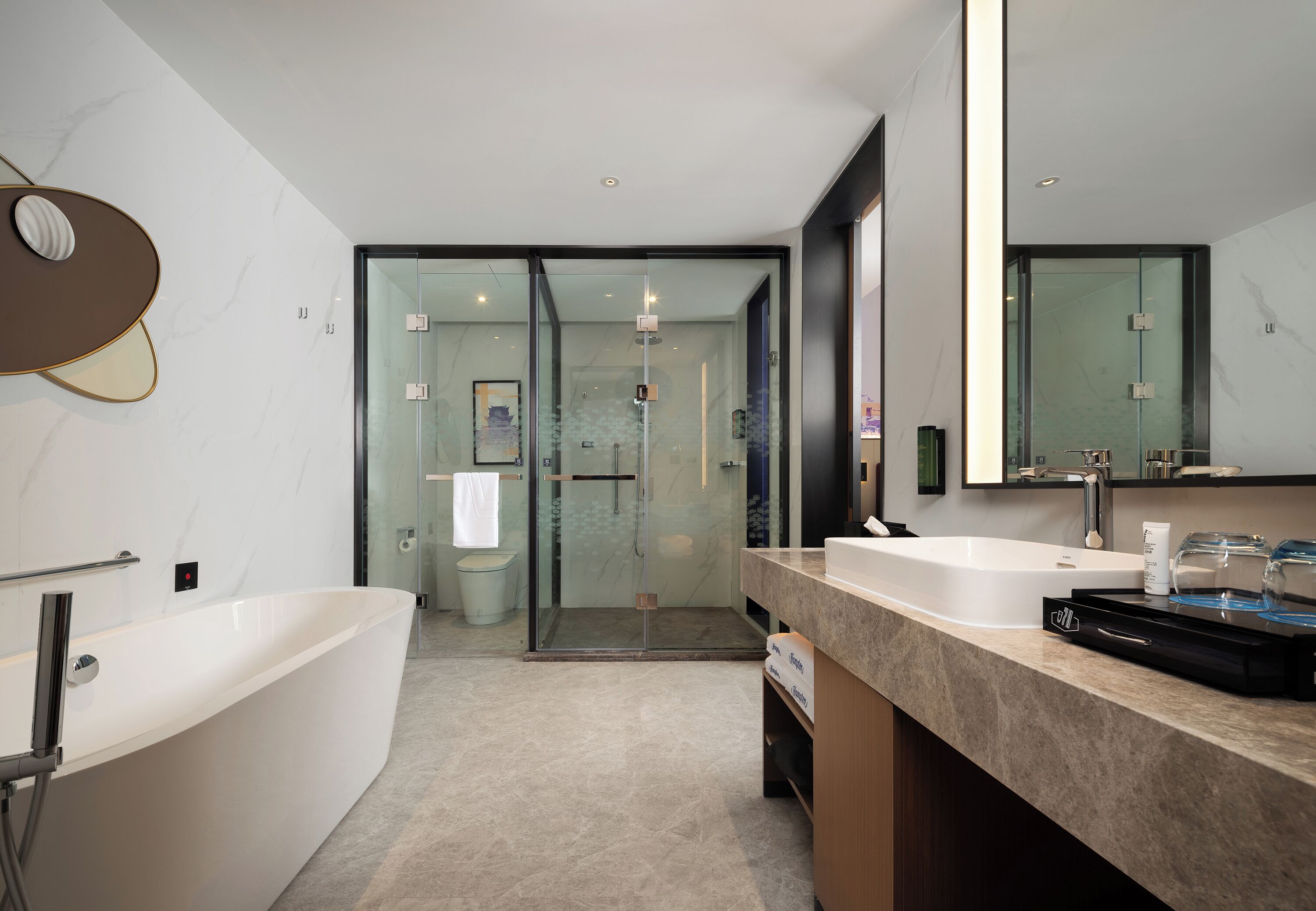 Luxury Suite, Mountain View | Bathroom | Separate bathtub and shower, hair dryer, slippers, towels