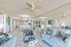 TV, books - Gulf-Front 2BR w/ Balcony: Suntide III - Unit 502 (South Padre Island)
