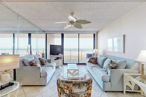 TV, books - Gulf-Front 2BR w/ Balcony: Suntide III - Unit 502 (South Padre Island)
