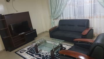 Deluxe Apartment, City View | Living room