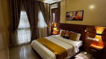 Individually decorated, individually furnished, desk, laptop workspace