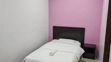 Desk, free WiFi, bed sheets