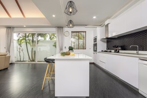 Design Villa, 2 Bedrooms, Private Pool, Pool View | Private kitchen - Villa Hemi 2BR Modern Thai Style (Choeng Thale)