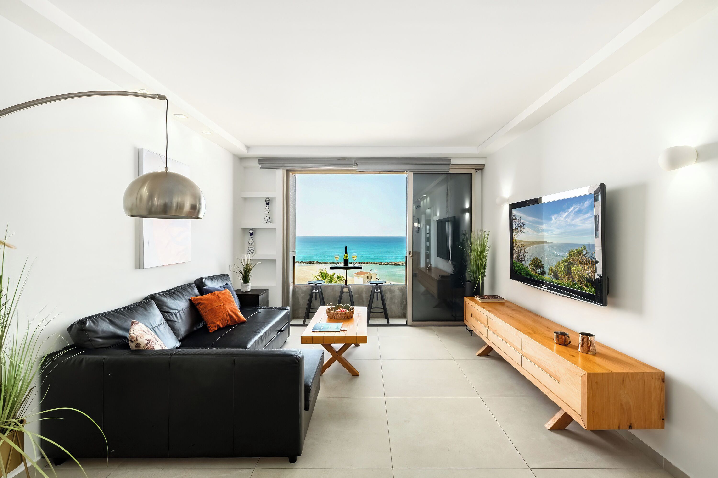 Apartment, Balkon, Strandblick | Wohnbereich
