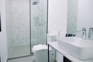 Shower, bathrobes, slippers, towels - Azusa Hotels and Apartment  (Abuja)