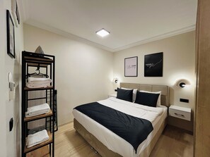 Desk, iron/ironing board, travel cot, free WiFi