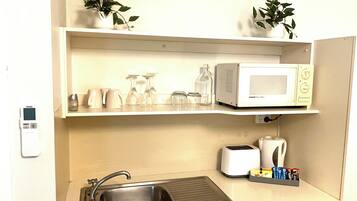 Microwave, oven, paper towels