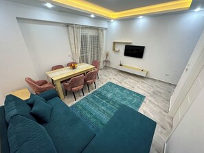 Apartment, 2 Bedrooms, Accessible, Smoking | Living room - Luxurious Apartment in Selena Bay - Private Beach, 5 Pools and & Kite Surfing (Hurghada)