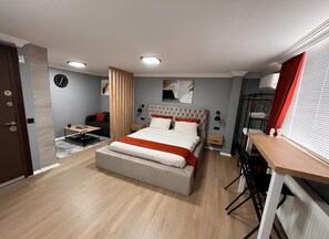 Desk, iron/ironing board, travel crib, free WiFi