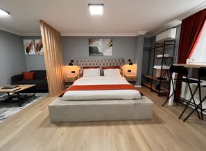 Desk, iron/ironing board, travel crib, free WiFi