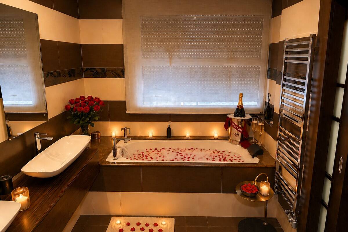 Suíte júnior, 1 cama Queen e sofá-cama, cozinha, vista para o pátio | Banheira de hidromassagem