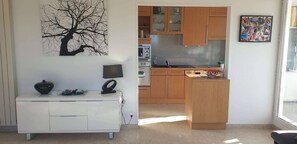 Fridge, microwave, oven, dishwasher - Coeur de ville avec piscine Appartement t4 pour 6 (La Grande-Motte)