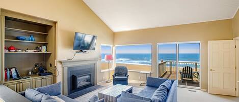 TV, fireplace, DVD player, stereo