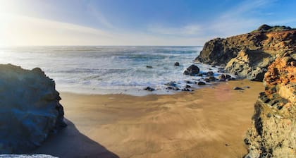 Homey dog friendly house with partial ocean views gas fireplaces and gas grill