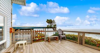 Charming Oceanfront Two Story Home Private Hot Tub Deck Gas Grill and Views