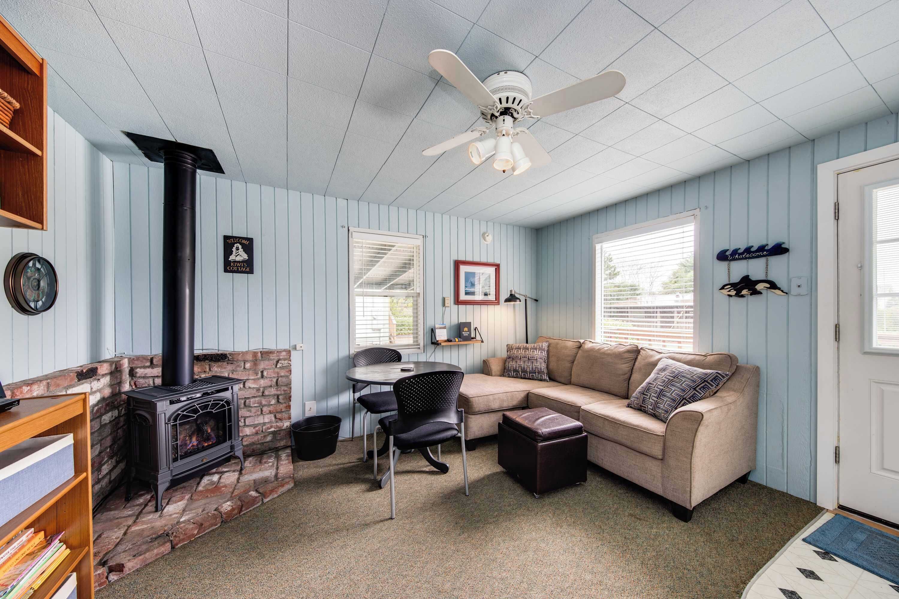 Televisión y chimenea 