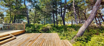 Waterfront house with bay and ocean views large deck and quiet location