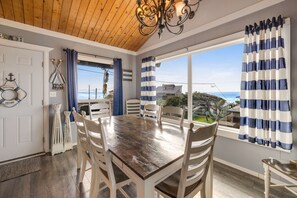 Dining - Ocean view home with game room steps from the beach dogs OK (Lincoln City)