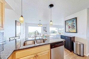Interior - Two Story Dog Friendly Oceanfront Home with Free WiFi and Gas Fireplace (Lincoln City)