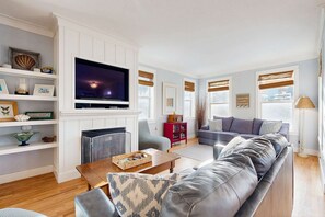 TV, fireplace, DVD player