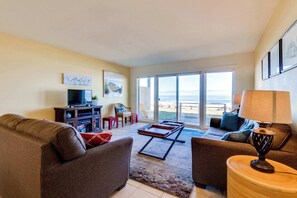 TV, DVD player, stereo
