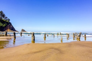 Na praia