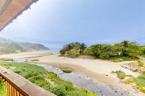 Dog friendly oceanfront condo with beach access and updated interior