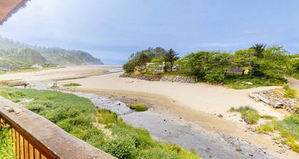 Dog friendly oceanfront condo with beach access and updated interior