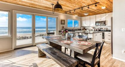 Beachfront home with ocean view hot tub and wood burning fireplace dog friendly