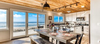Beachfront home with ocean view hot tub and wood burning fireplace dog friendly