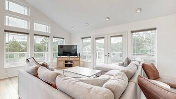 TV, fireplace, video games, offices
