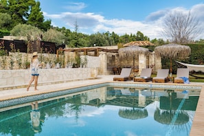 Blue Villa with Private Pool | Desk, iron/ironing board, free WiFi, bed sheets