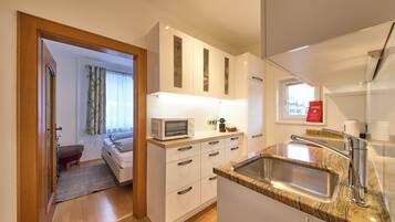 Comfort-Apartment, 1 Schlafzimmer, Nichtraucher, Haustiere nicht gestattet | Eigene Küche | Wasserkocher mit Kaffee-/Teezubehör, Wasserkocher, Toaster