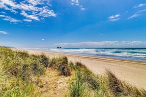 On the beach - Oceanfront Home with Private Hot Tub and Amazing Beach Views Dogs Welcome (Rockaway Beach)