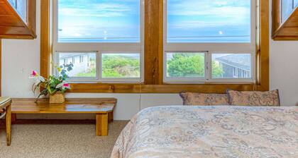 Dog friendly home across from the beach with grill deck and amazing ocean views