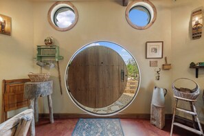 Interior - Woodsman Hobbit with Hot Tub & Fireplace (Fredericksburg)