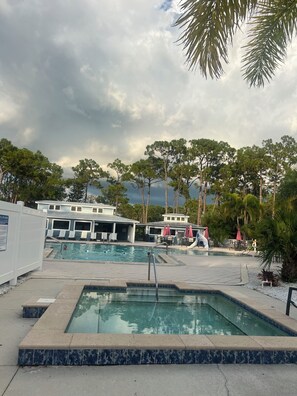 Outdoor pool, a heated pool