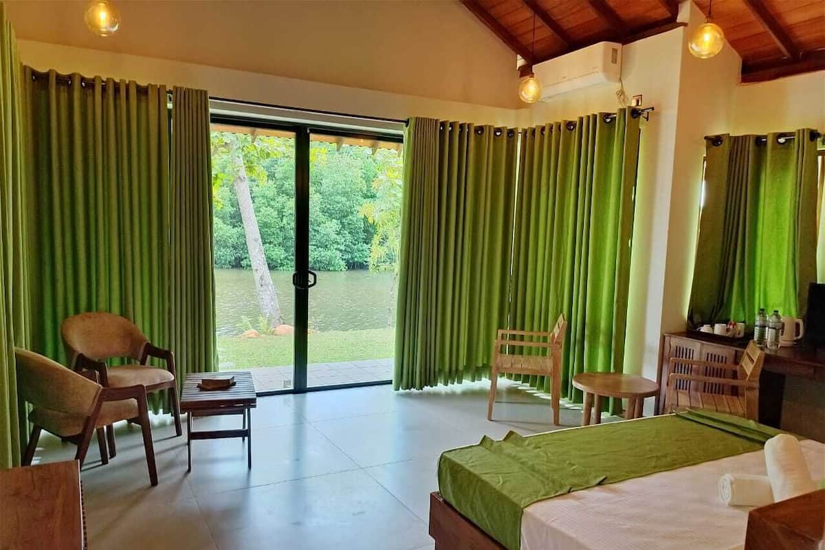 Habitación doble Deluxe, patio, vista al lago | Minibar, muebles diferentes y escritorio