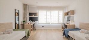 Kahden hengen perushuone | Työpöytä, kannettavalle tietokoneelle sopiva työtila, ilmainen Wi-Fi