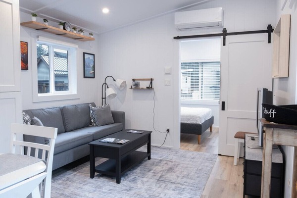 Comfy seating for movie nights or morning coffee.