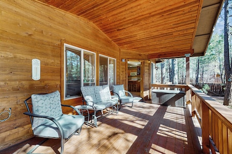 Terrace/patio. Fire Pit + Yard: Woodsy Retreat Near Woodland Lake